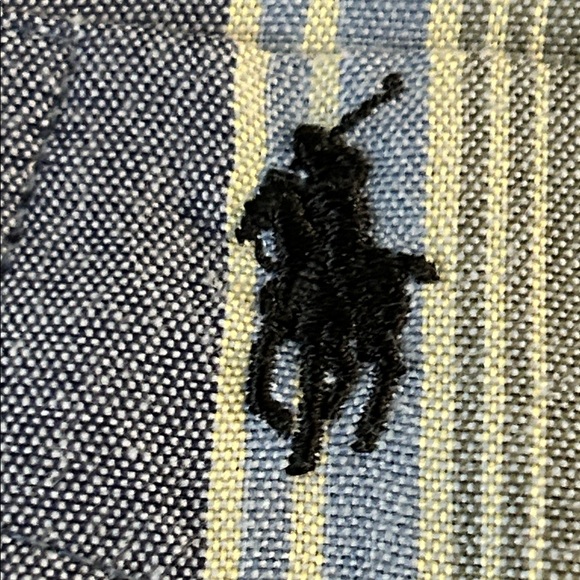 Vintage Polo by Ralph Lauren Men's Shirt with Blue and Green Stripes. Sz M - Picture 7 of 13